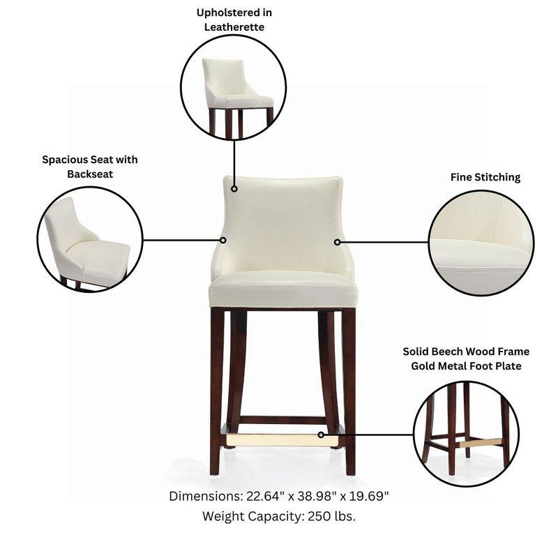 Manhattan Comfort Shubert Modern Leatherette Upholstered Counter Height Barstool