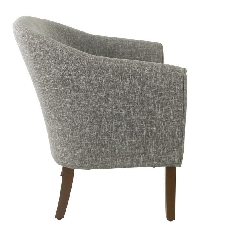 Modern Barrel Accent Chair Gray - HomePop: Upholstered Side Chair for Bedroom & Living Room, Comfort Seating