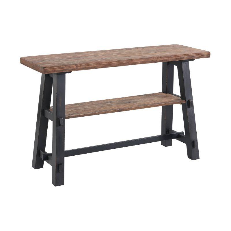 48" Odin Solid Wood Console Table with Shelf Black - Alaterre Furniture: Mid-Century Style, Pine Frame, Easy to Assemble