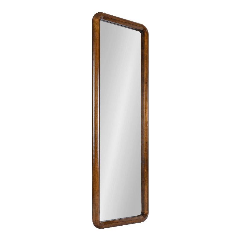 Walnut Brown Full Length Rectangular Wood Wall Mirror