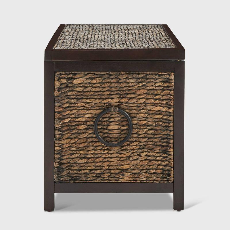 ClickDecor Wilson Storage Trunk Rustic Wicker Black: Farmhouse Style, No Assembly, Anti-Tip Hardware, 18x30x16"