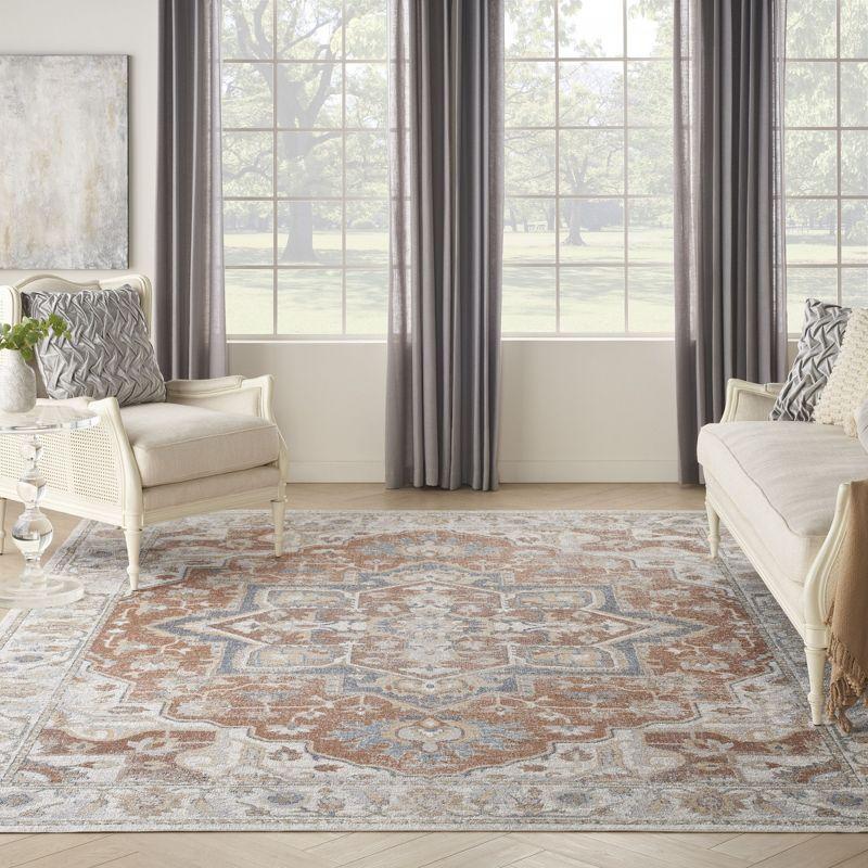 Nourison Astra Machine Washable Vintage Medallion Indoor Rug Gold/Multicolor 9' x 12'