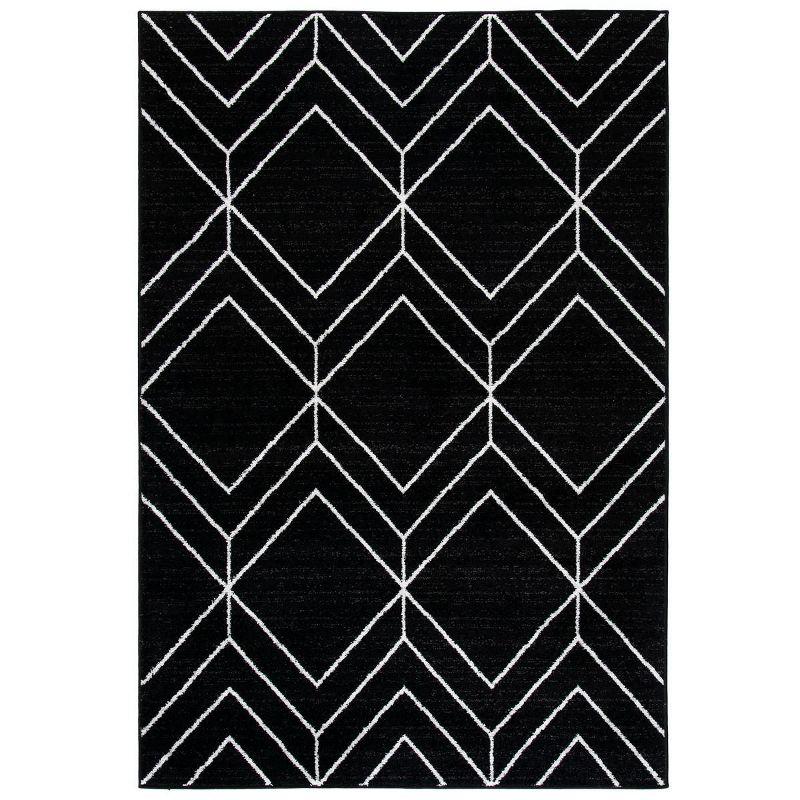 Adirondack ADR241 Machine Made Indoor Area Rug - Black/Ivory - 5'-1"x7'-6" - Safavieh