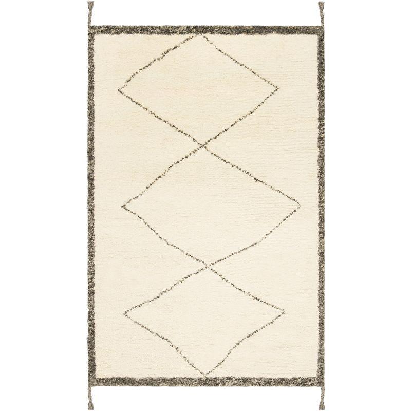 Casablanca CSB911 Hand Tufted Indoor Area Rug - Ivory/Charcoal - 6'x6' - Safavieh