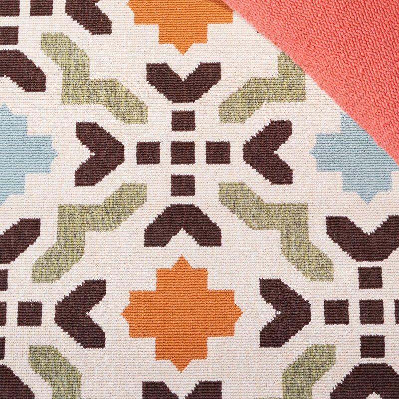 Veranda VER080 Power Loomed Indoor/Outdoor Accent Rug - Cream/Terracotta - 2'x3'7" - Safavieh