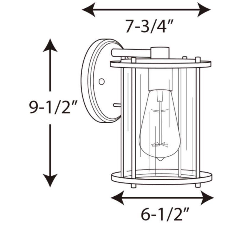 Progress Lighting Gunther 1-Light Medium Wall Lantern in Antique Bronze with Clear Glass Shade