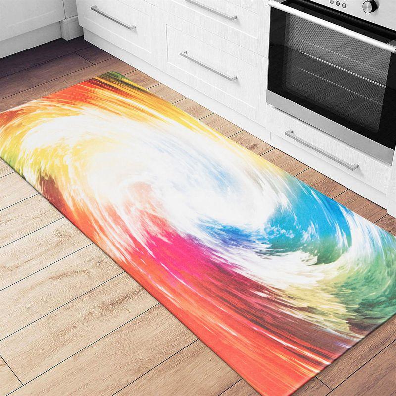 World Rug Gallery Contemporary Waves Anti-Fatigue Standing Mat - Multi 18"x47"