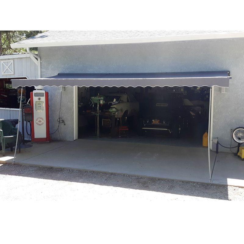 Motorized Retractable White Frame Patio Awning