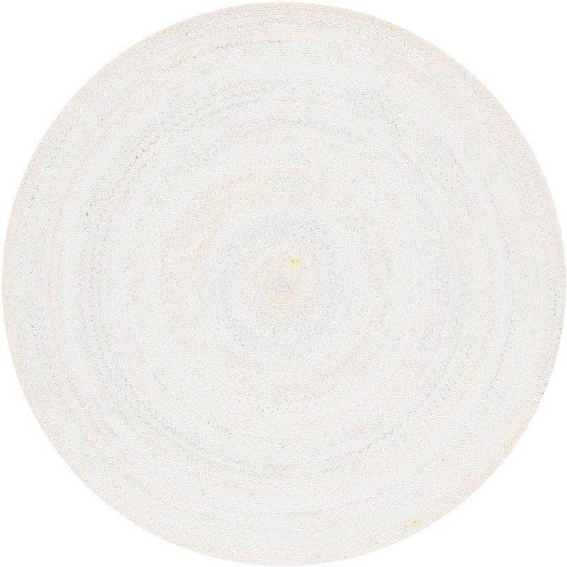 Braided BRD804 Hand Woven Area Rug - Ivory/Yellow - 3' round - Safavieh.