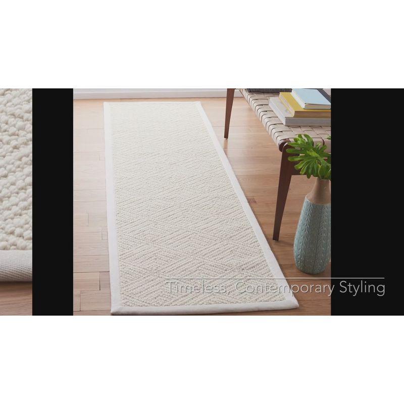 Ivory Flat Woven Wool Area Rug, 8' x 10'