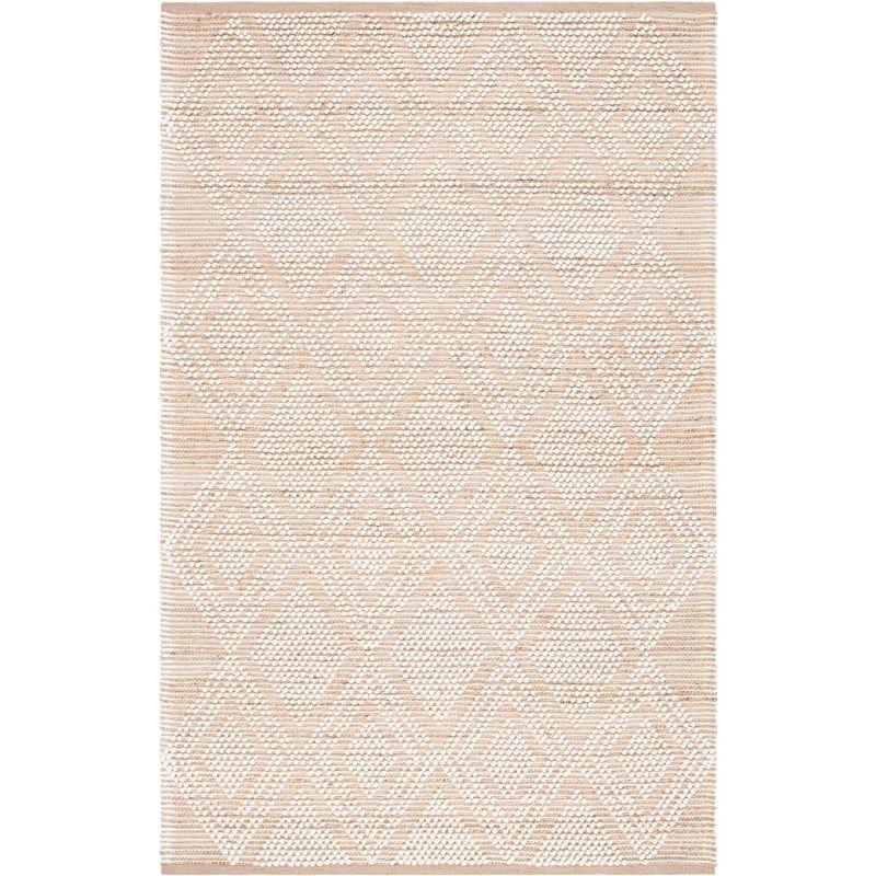 Ivory Braided Handmade Rectangular Wool Rug, 3' x 5'