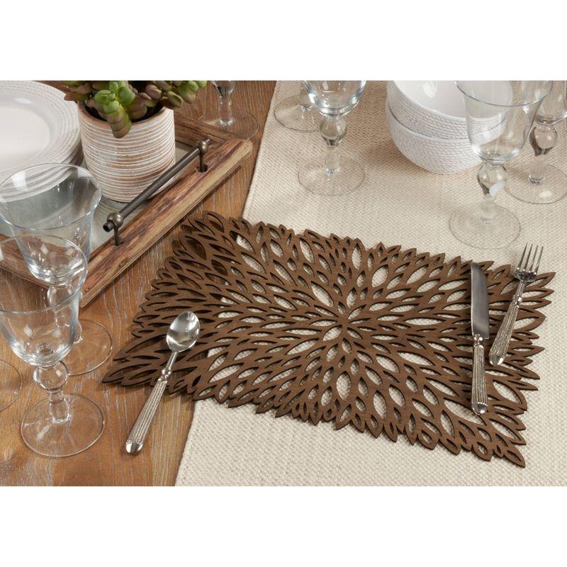 Saro Laser Cut Placemat Collection Floral Rectangle Placemat (Set of 4)