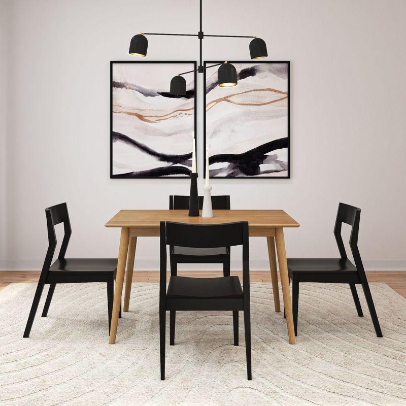 Plank+Beam 48" Mid Century Modern Dining Table, Solid Wood Kitchen & Dining Room Table for 4, Pecan