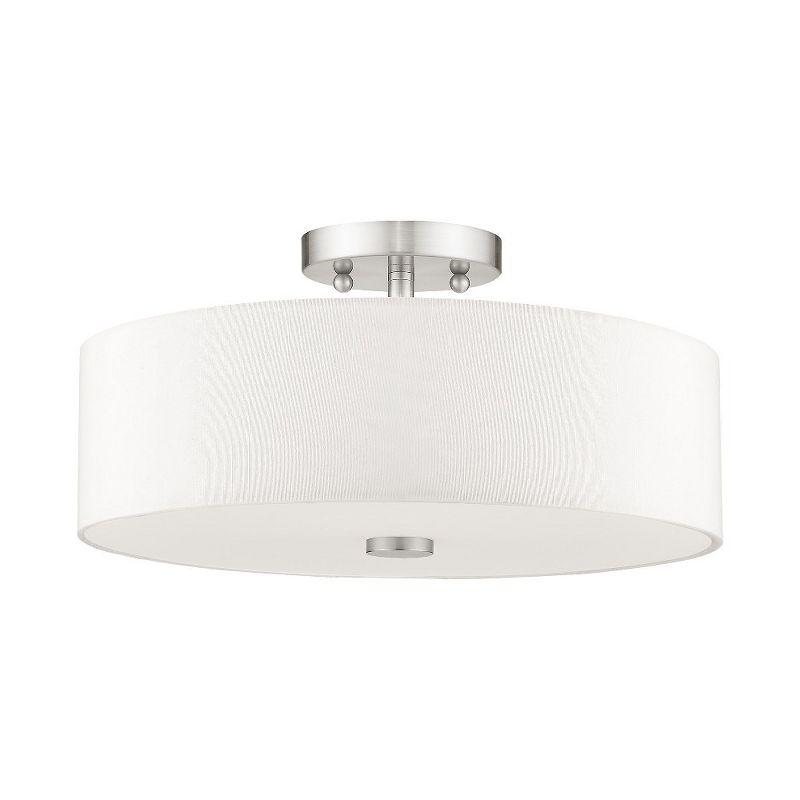 Livex Lighting Meridian 3 - Light Semi-Flush Mount in  Brushed Nickel