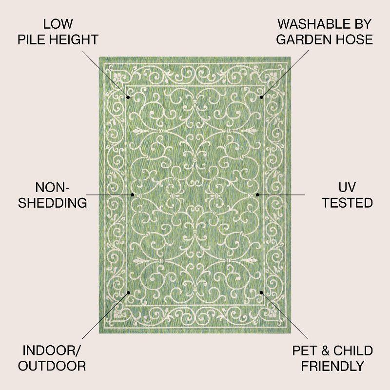 Charleston Vintage Filigree Textured Weave Indoor/Outdoor Area Rug  - JONATHAN Y