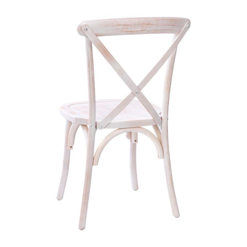 Lime Wash High Back Cross X Wood Dining Chair