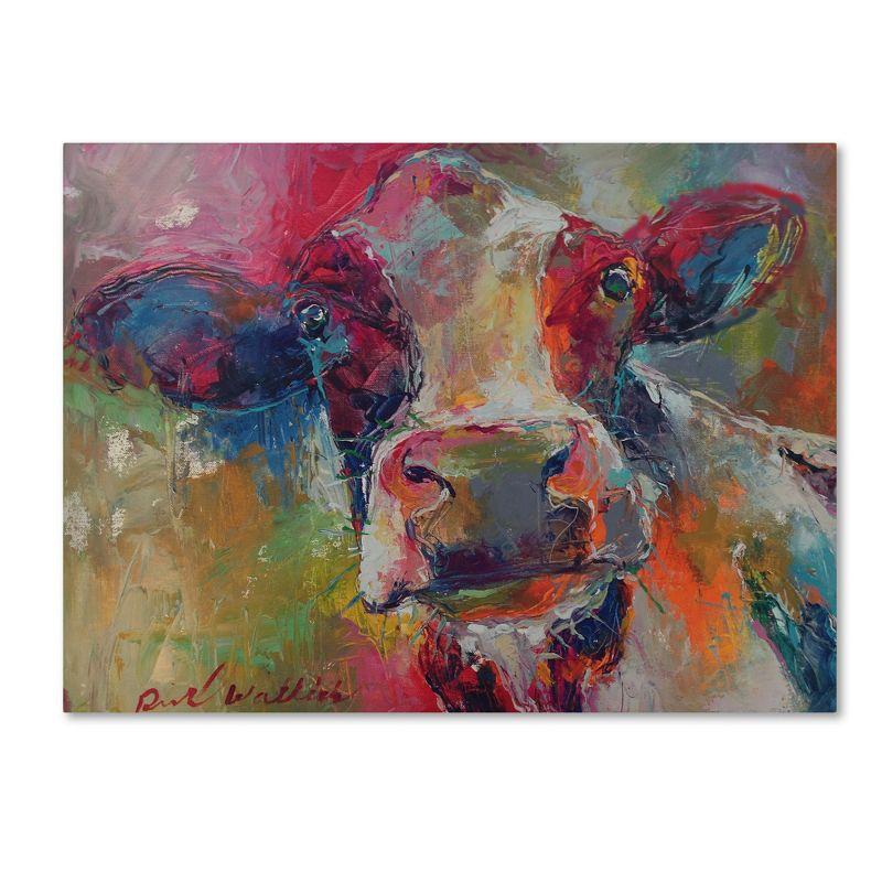 Colorful Cow Impressionistic Canvas Art for Kids Nursery