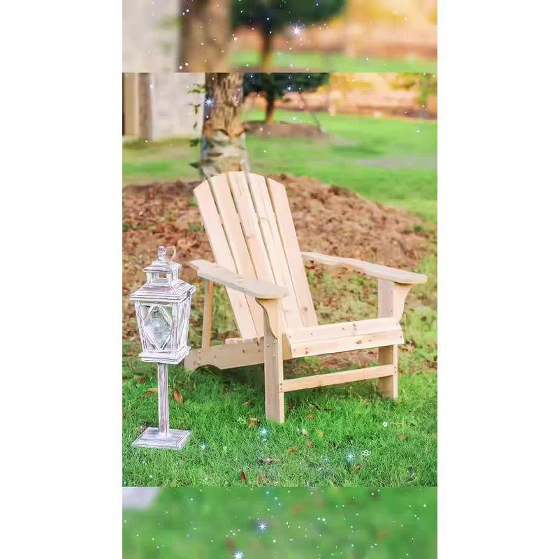 Adirondack Chair Wood - Patio Festival: Solid Fir, Outdoor Seating, Rustic Farmhouse Style, UV & Water-Resistant