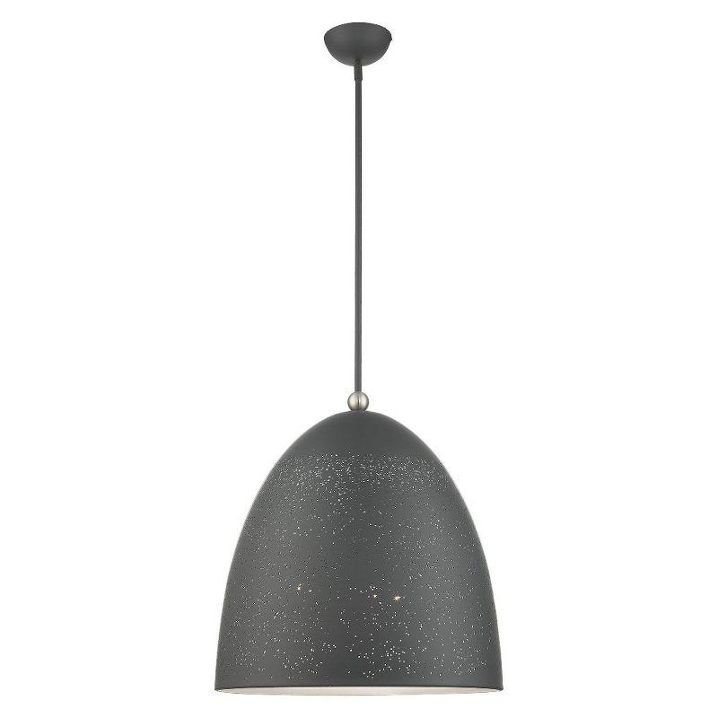 Scandinavian Gray Mini Globe 3-Light Pendant with Brushed Nickel Accents