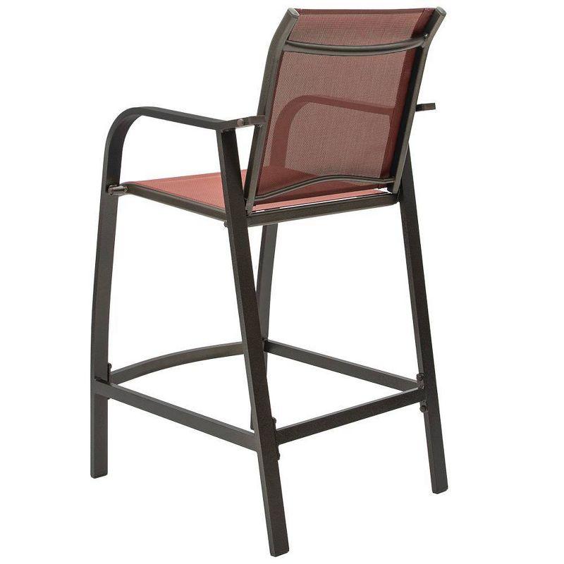 2pc Outdoor Counter Height Aluminum Bar Stools - Orange - Pellebant: UV & Weather Resistant, 270lbs Capacity