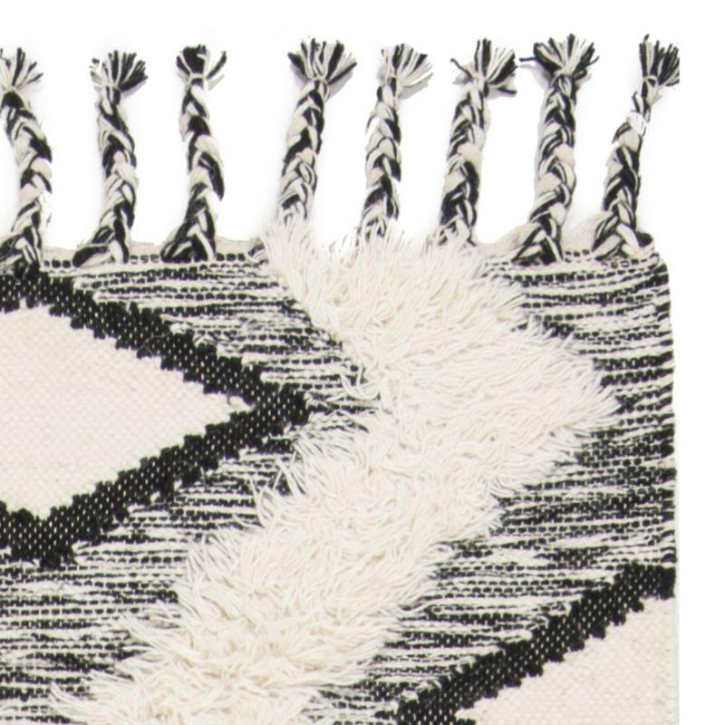 Kenya KNY908 Hand Knotted Area Rug - Black/Ivory - 5'x8' - Safavieh