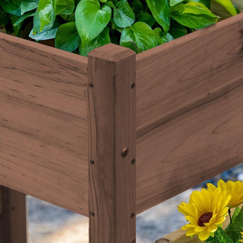 Medium Wood 3-Tier Raised Garden Bed Planter Box