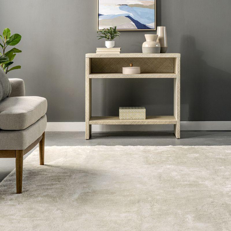 nuLOOM 6' x 9' Cozy Plush SuperiorWash Area Rug, Machine Washable, Non-Slip, Soft Fluffy Shag Carpet for Living Room Bedroom Nursery, Loni Cream