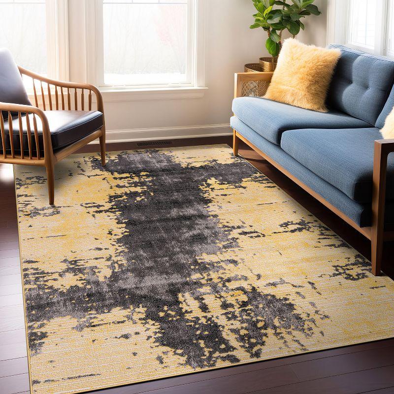 World Rug Gallery Abstract Design Distressed Area Rug