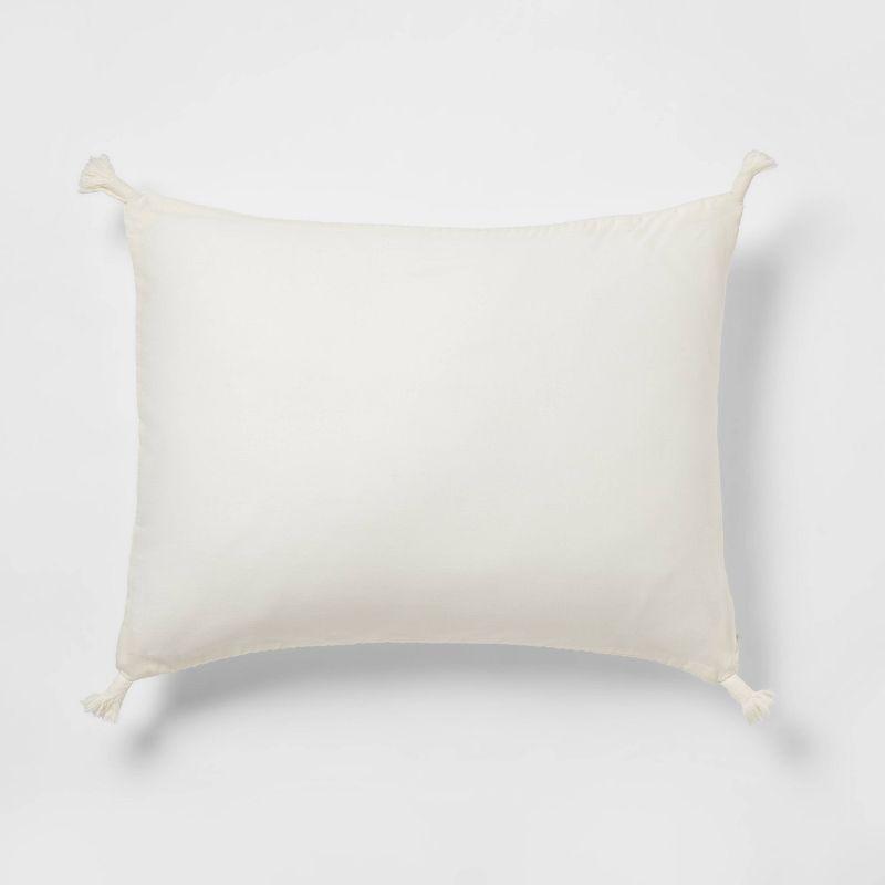 Standard Double Cloth Quilt Sham Cream - Threshold™: OEKO-TEX Certified, Jacquard Weave, Zipper Closure, No Flange