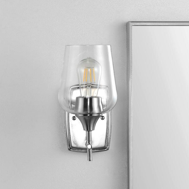 Valda Wall Sconce - Nickel/Clear - Safavieh