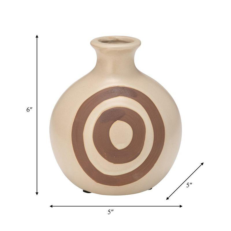 Sagebrook Home Ceramic Vase - Round Abstract Vase - Contemporary Home or Office Decor