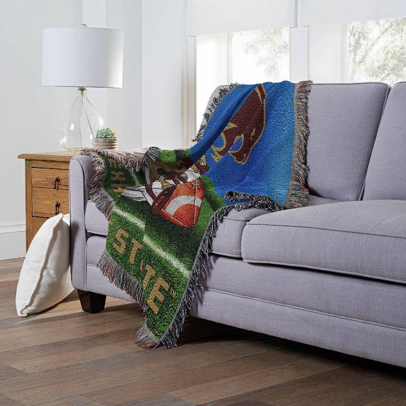 Texas State Bobcats Woven Tapestry Throw Blanket with Fringes