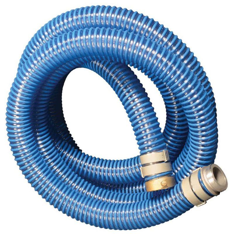 Blue 2-Inch Diameter 20-Foot PVC Flexible Pool Hose with Aluminum Couplings, 2 Pack