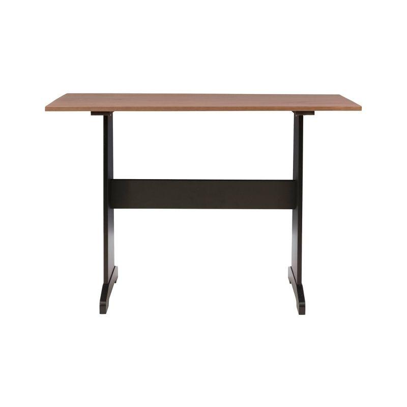 Linon 3pc Ardmore Breakfast Nook Storage Benches Dining Set Black/Pecan: Mid-Century Modern, Wood, 6-Seat Capacity