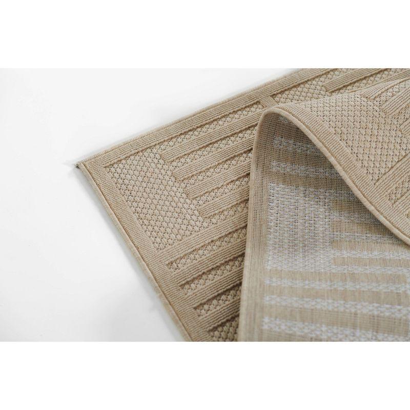 Momeni Dante Geometric Machine Loomed Indoor/Outdoor Rug Beige