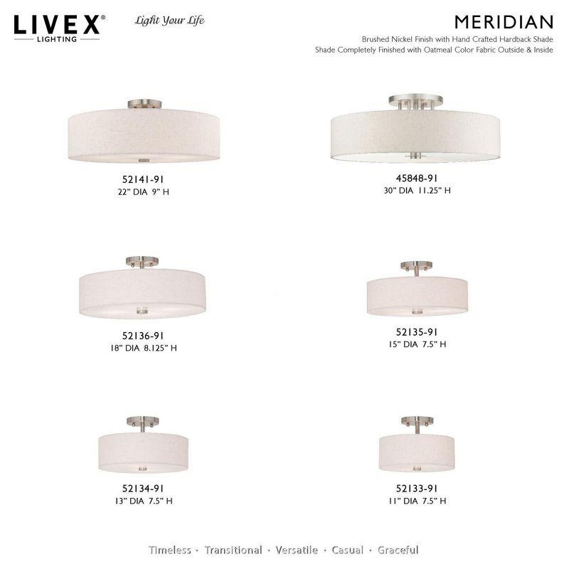 Livex Lighting Meridian 2 - Light Semi-Flush Mount in  Brushed Nickel