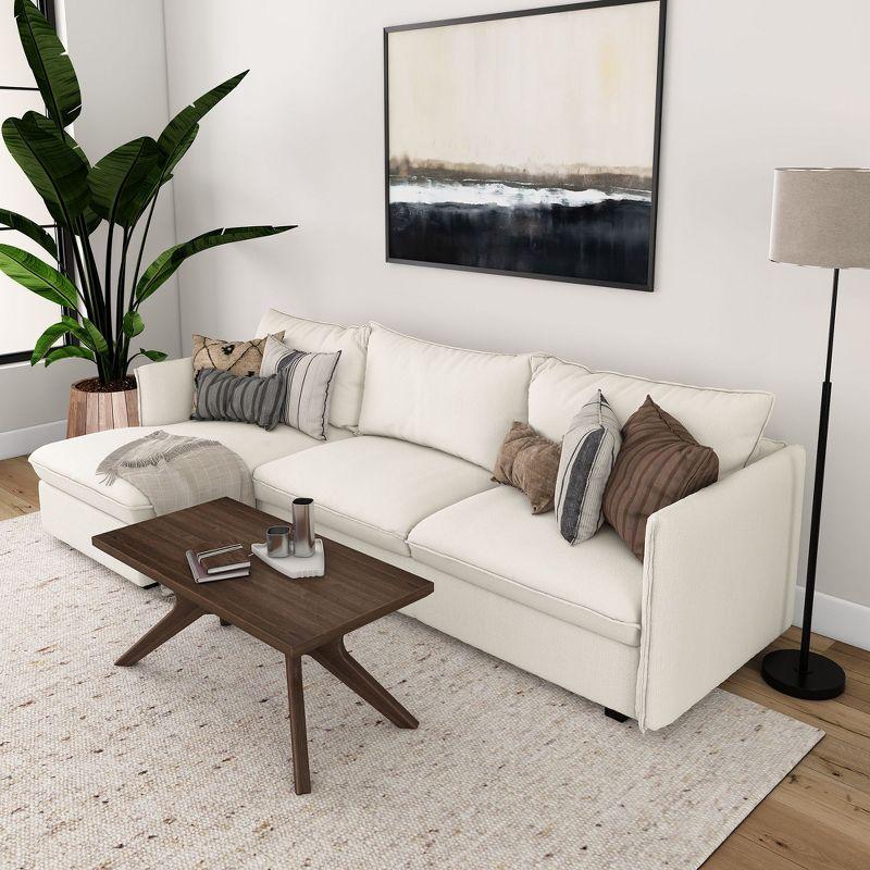 Plank+Beam Solid Wood Cross Leg Rectangular Coffee Table, 40" Coffee Table for Living Room, Walnut