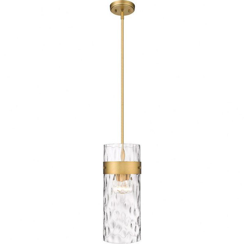 Fontaine Mini 9" Rubbed Brass & Glass Indoor/Outdoor Pendant