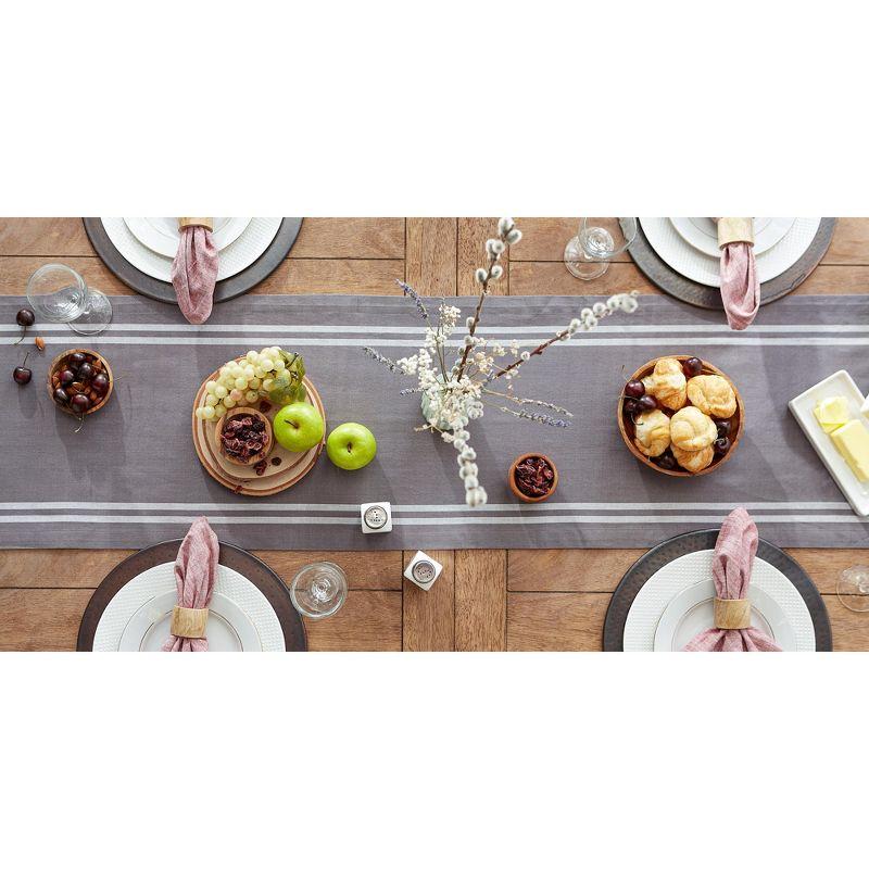 Design Imports  Gray French Stripe Table Runner 14X108