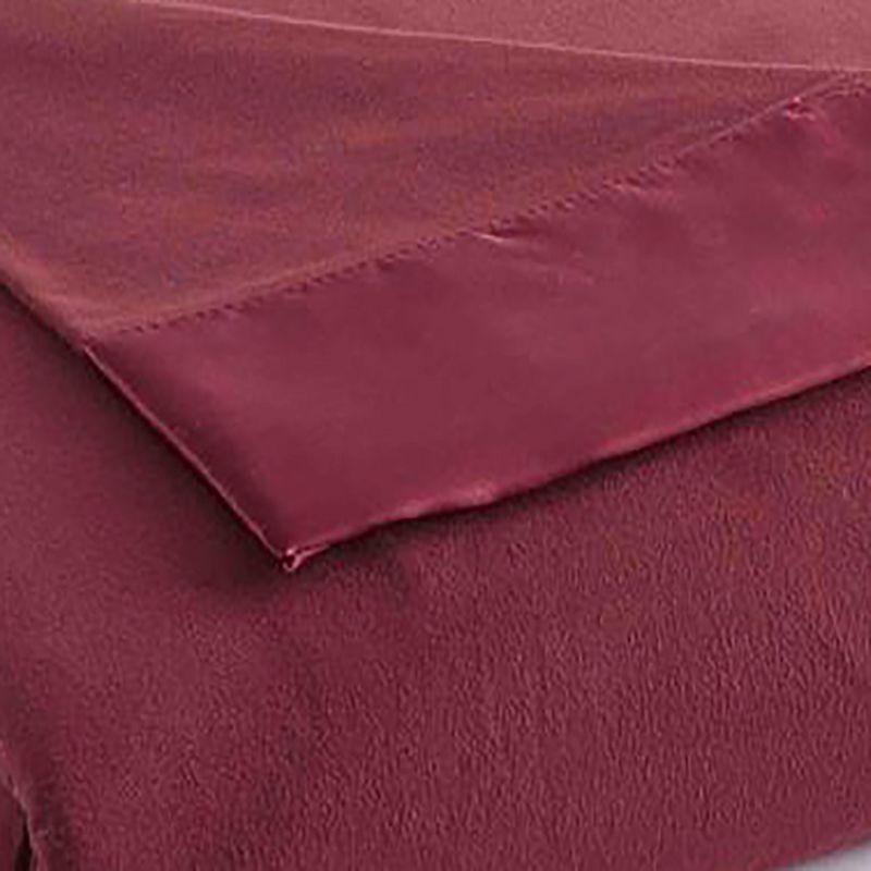 Luxurious King-Sized Wine Red Fleece Knitted Sheet Blanket