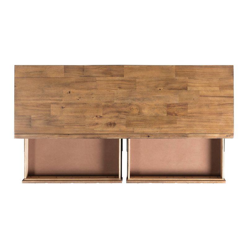 Tanner Sofa Table Light Walnut - Picket House Furnishings: Storage, Hairpin Legs, Apothecary Drawers