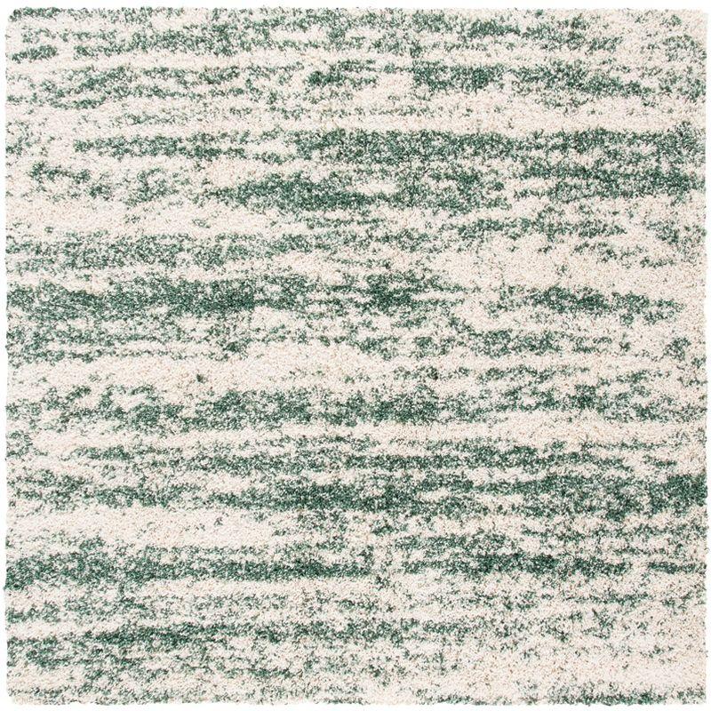 Hudson Shag SGH206 Power Loomed Area Rug - Ivory/Green - 7'x7' - Safavieh.