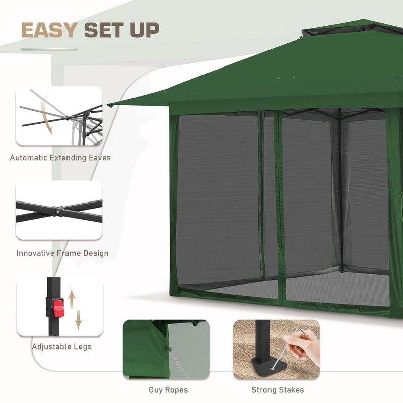 EAGLE PEAK Pop up Patio Gazebo 13 Ft. W x 13 Ft. D Metal Patio