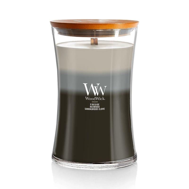 21.5oz Large Hourglass Jar Candle Warm Woods Trilogy - WoodWick
