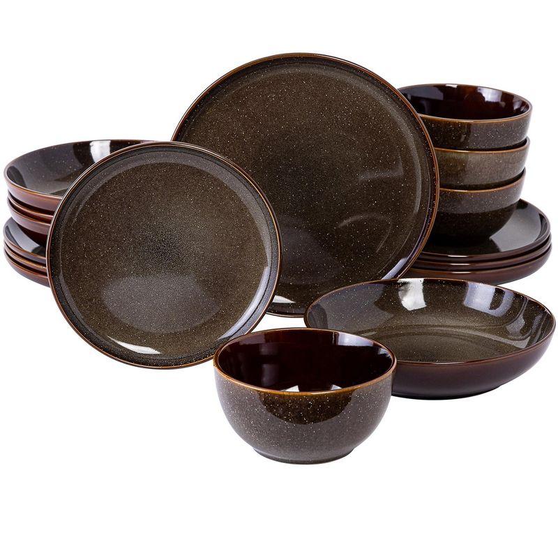 Gibson Elite Edwina 16 Piece Doible Bowl Dinnerware Set