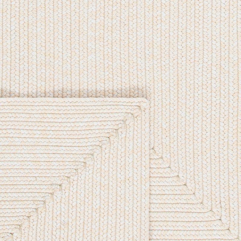 Handwoven Ivory Braided 5' x 8' Synthetic Area Rug