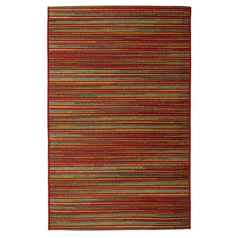 Saffron Stripe Synthetic Flat Woven Indoor/Outdoor Rug