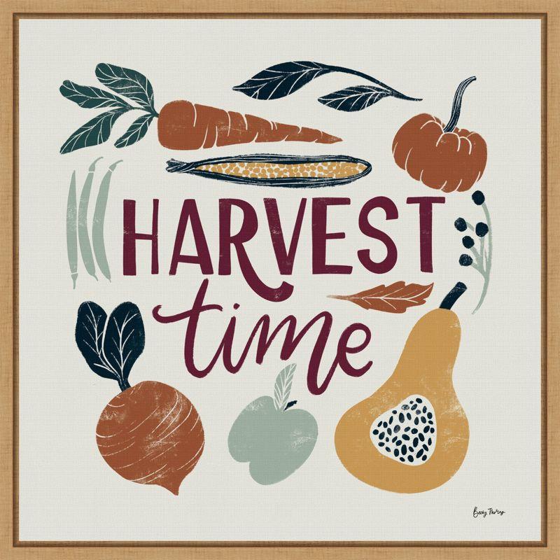 Harvest Time Autumn Canvas Print with Natural Frame