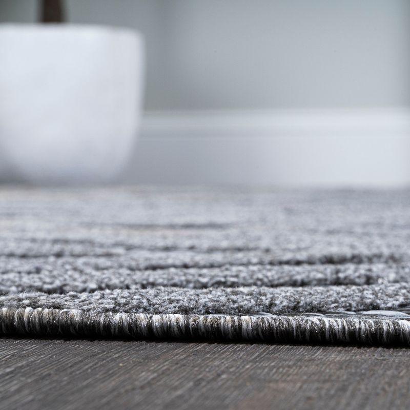 4'x6' Balansat Moroccan Diamond Indoor/Outdoor Area Rug, Dark Gray - JONATHAN Y