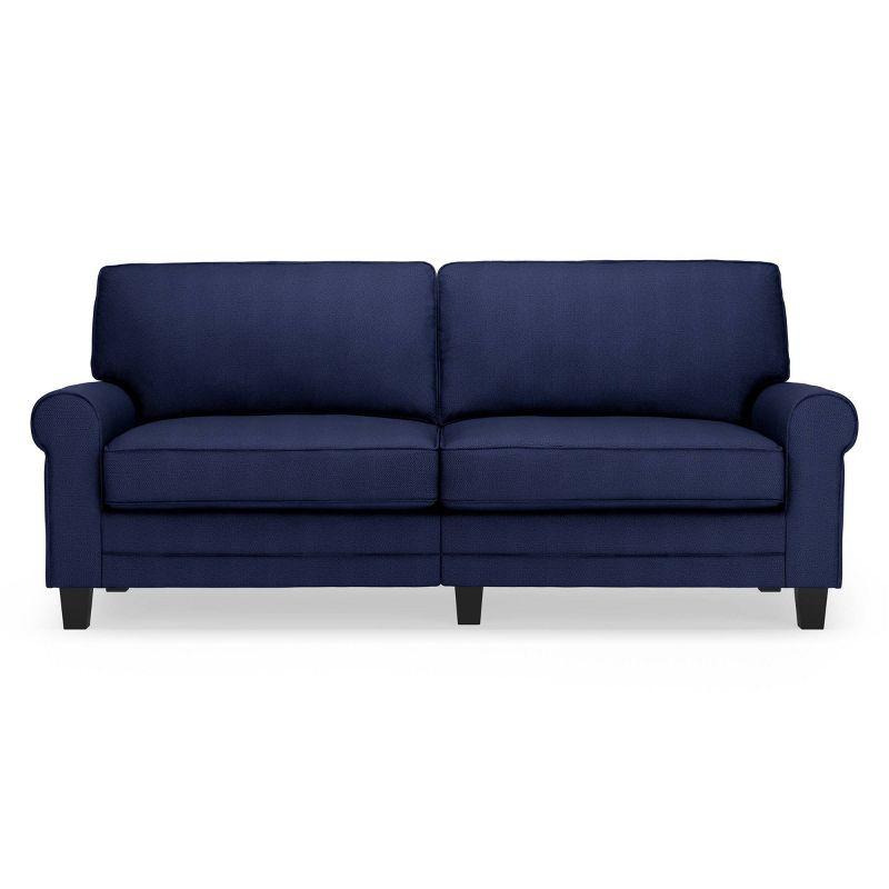 Serta 78" Copenhagen Sofa Navy Blue: Upholstered Polyester, Wood Frame, Removable Cushions, Seats 2